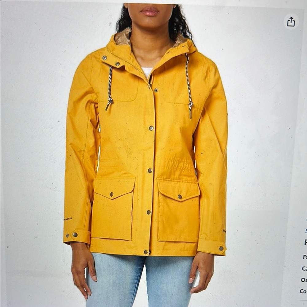 Yellow Hooded Rain Jacket